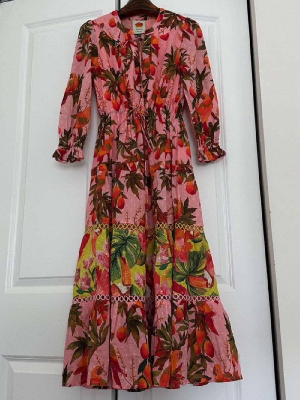 FARM Rio Mixed Mango Trees Midi Dress NWT